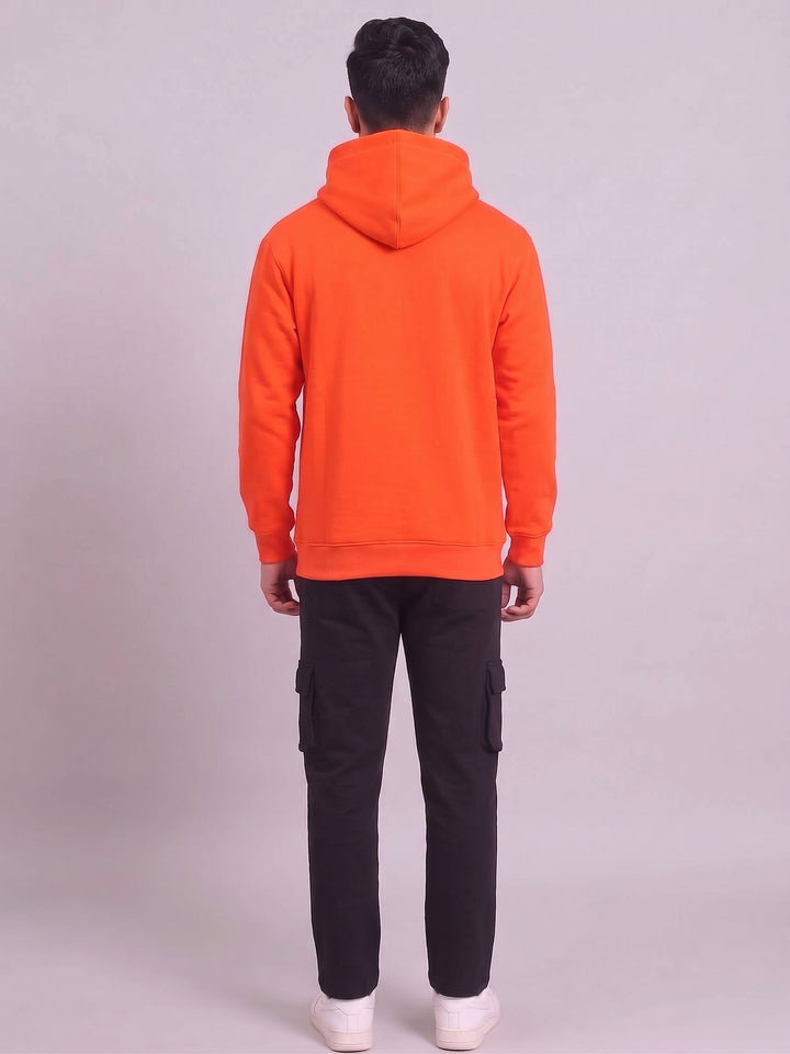 CAMPUS Oversized Cotton Fleece Orange Tracksuit For Men