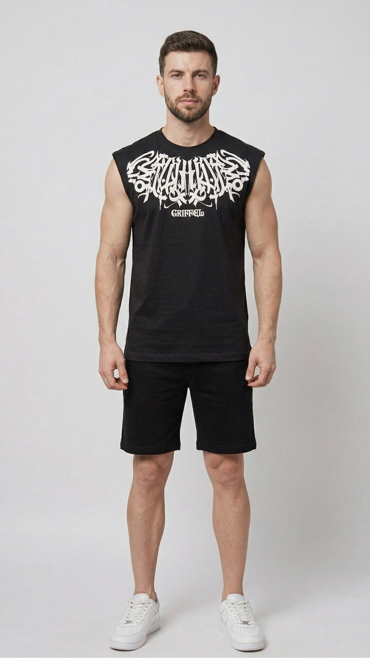 WARLORD Cotton Black Easy Fit Tank ⚔️