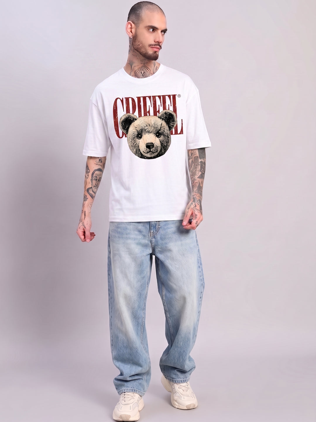 Grizzly Bear Oversized Cotton T-shirt 🧸