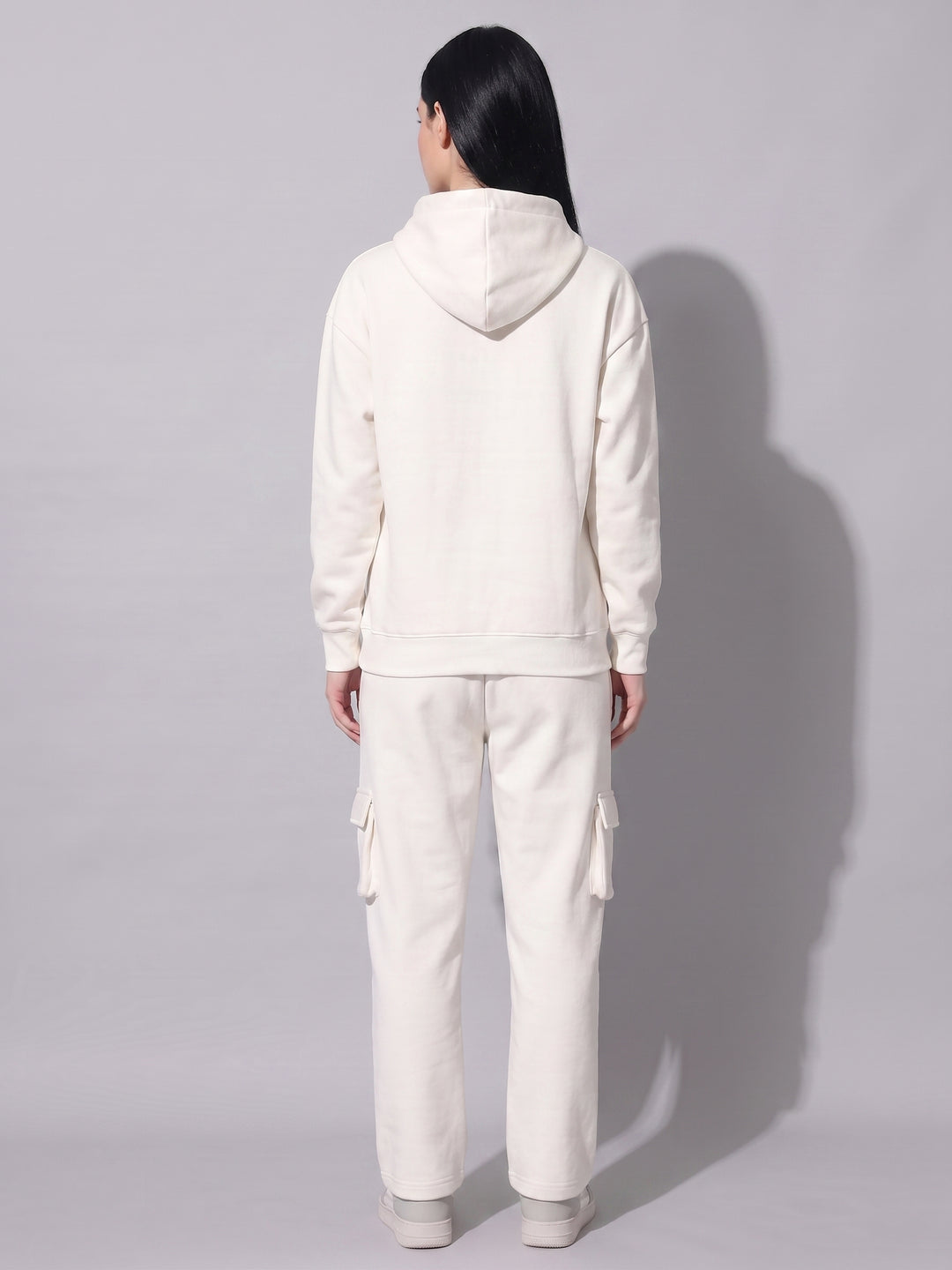 2026 LOGO Oversized Cotton Fleece  White Hoodie For Women 🔵