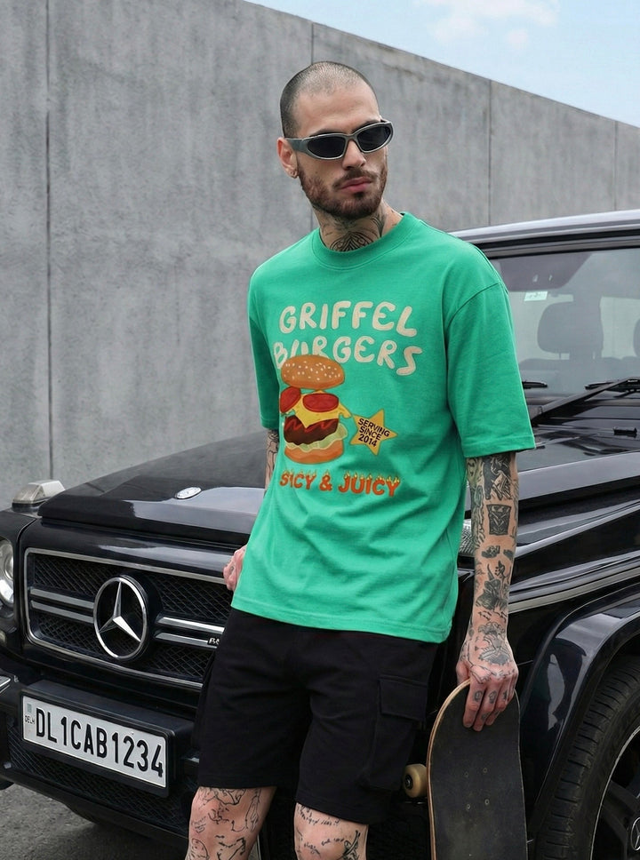 Spicy Burger Oversized Cotton T-shirt 🍔