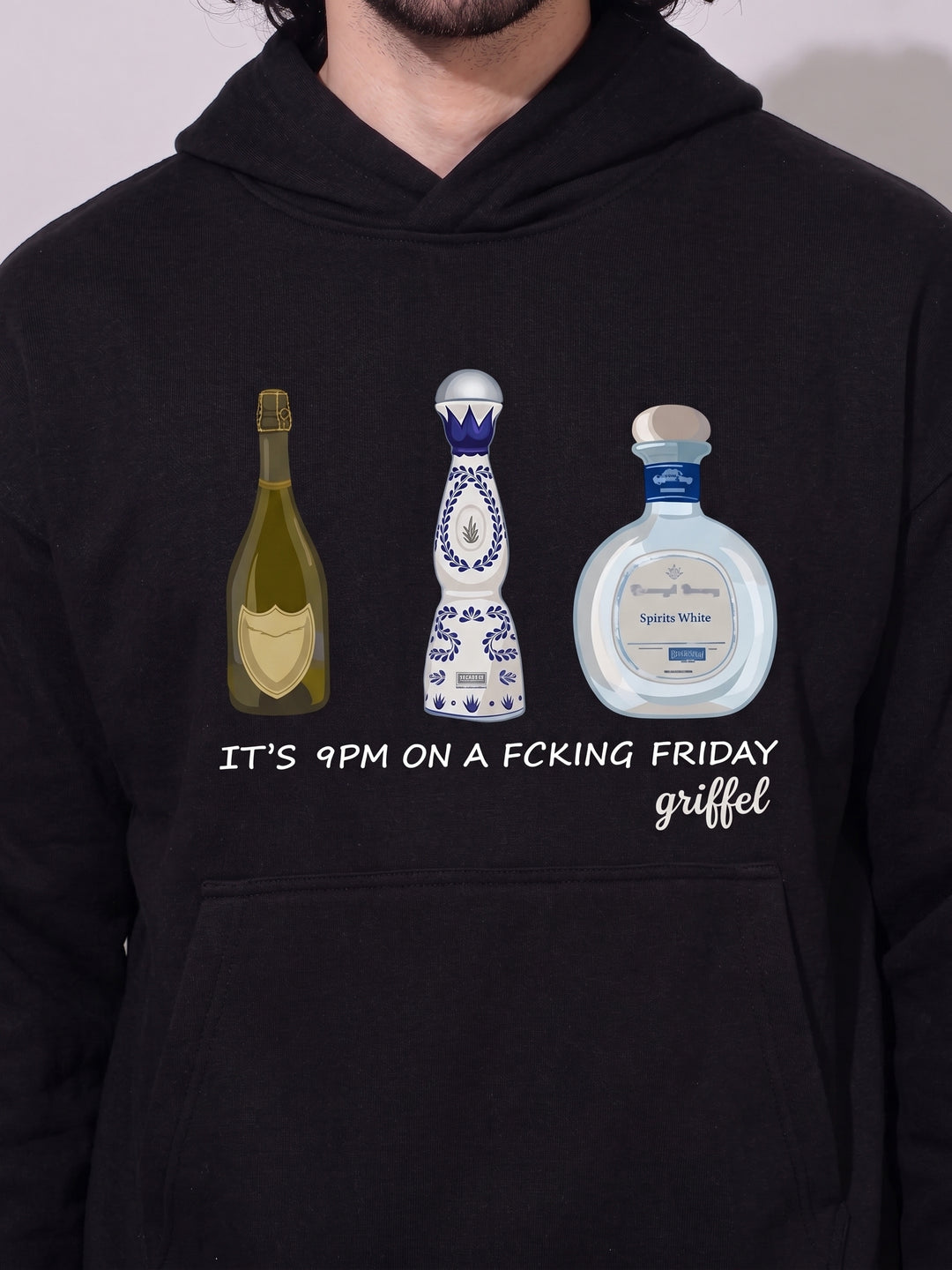 Fcking Friday Cotton Fleece Oversized Hooded Tracksuit For Men