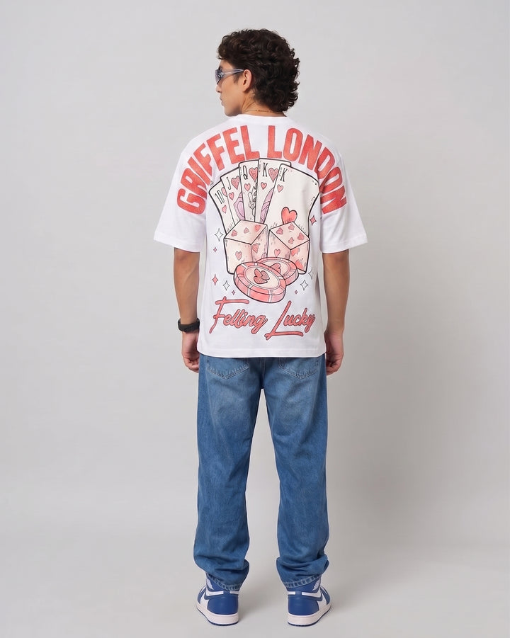 FEELING LUCKY Oversized Cotton T-shirt