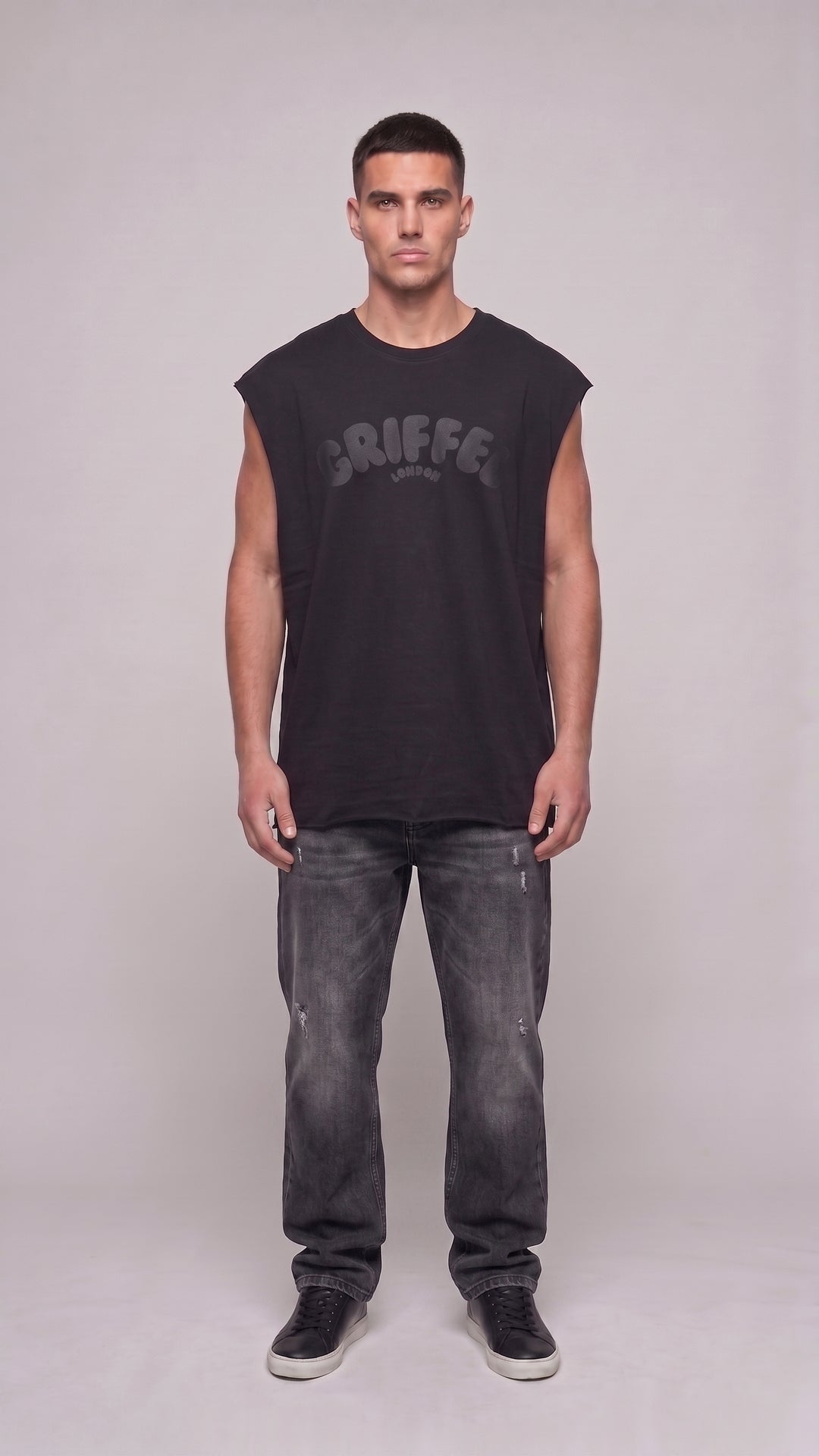 Black on Black Cotton Black Easy Fit Tank 😎