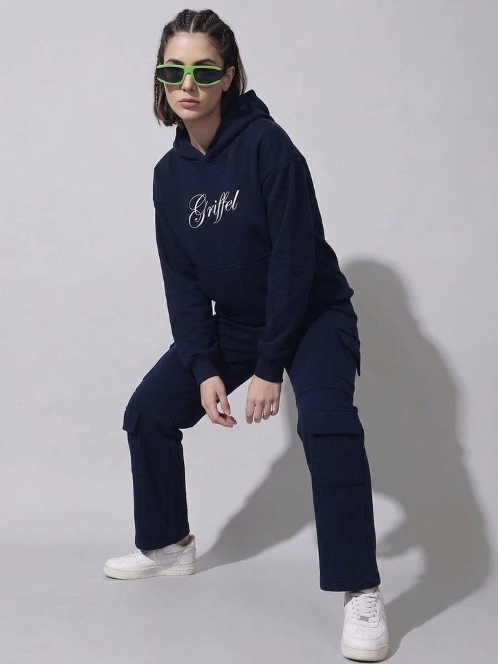 GRIFFEL SKI Cotton Fleece Oversized Hooded Tracksuit For Women
