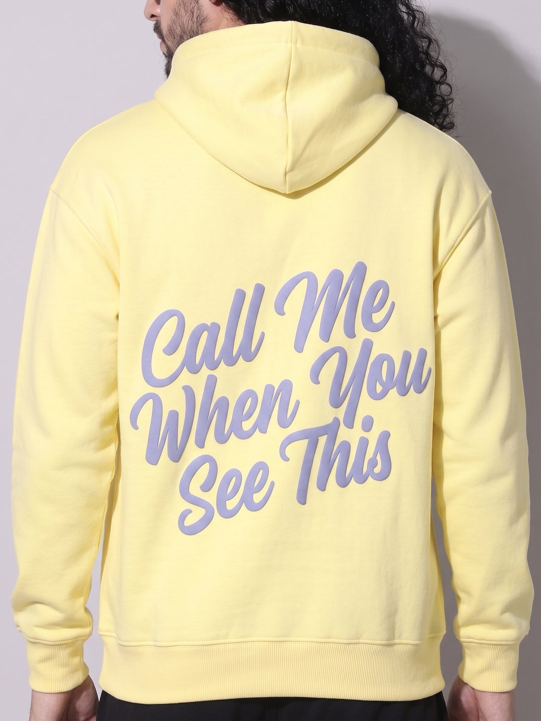 Call Me When You See This Oversized cotton Fleece Hoodie