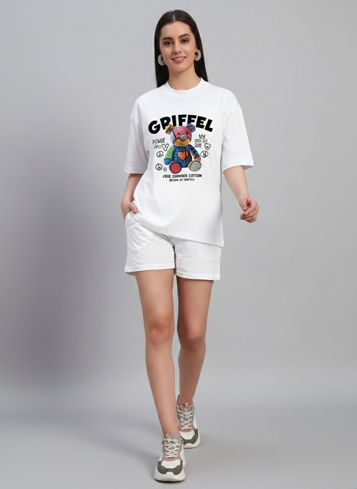 Summer Teddy Oversized Cotton Co-ord Set 🐻