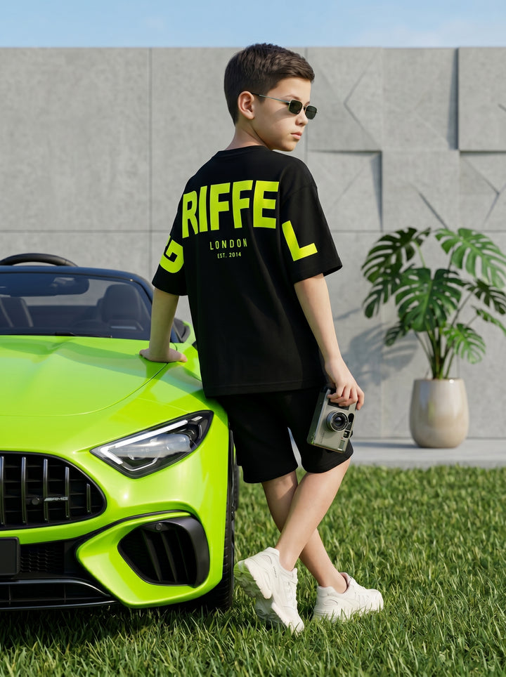 BACK GRIFFEL BOYS OVERSIZED T-SHIRT AND SHORTS SET 💚