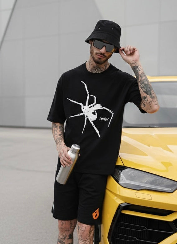 Big front spider OVERSIZED Cotton T-SHIRT 🕷️