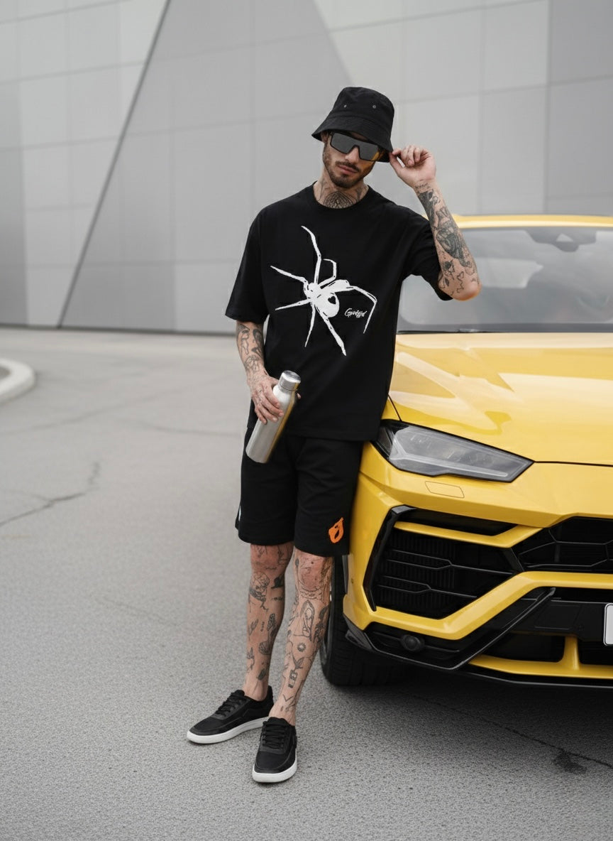 Front big Spider oversized cotton co-ord 🕷️