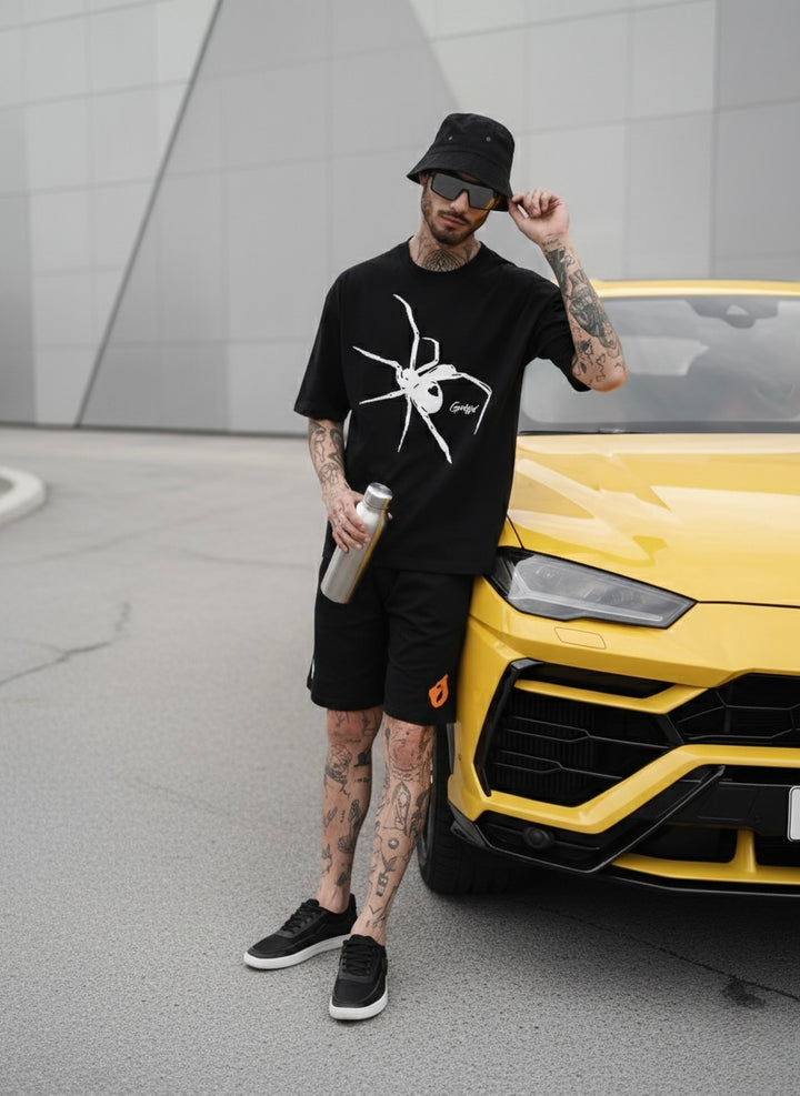 Front big Spider oversized cotton co-ord 🕷️