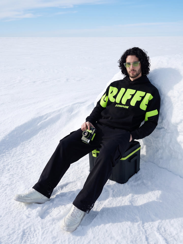 Front Griffel Cotton Fleece Oversized Tracksuit For Men