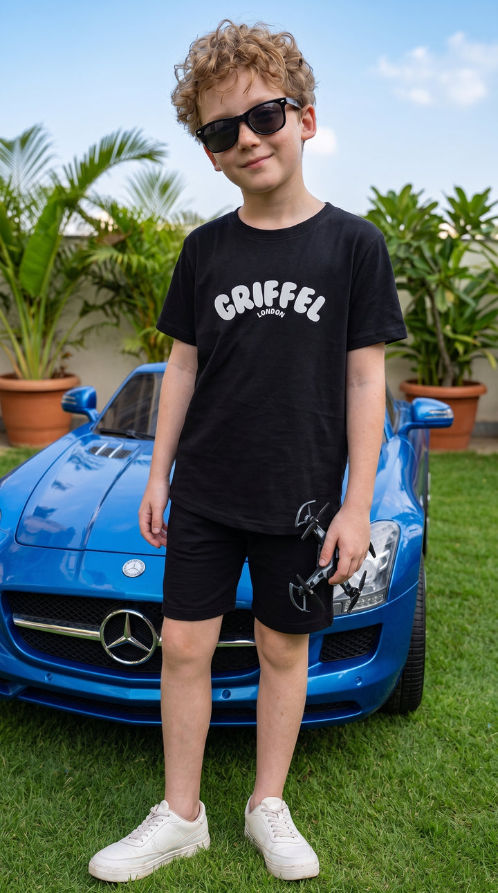 2026 LOGO BOYS OVERSIZED T-SHIRT AND SHORTS SET 🔵