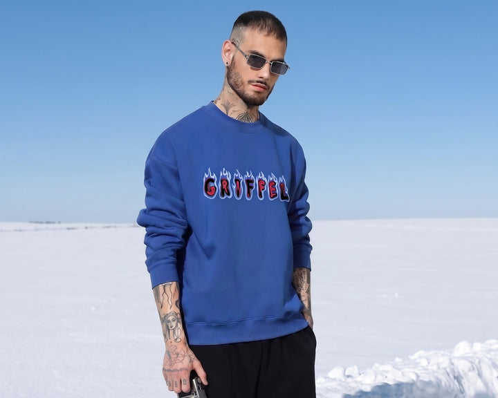 COLD BURN Oversized cotton Fleece Sweatshirt For Men