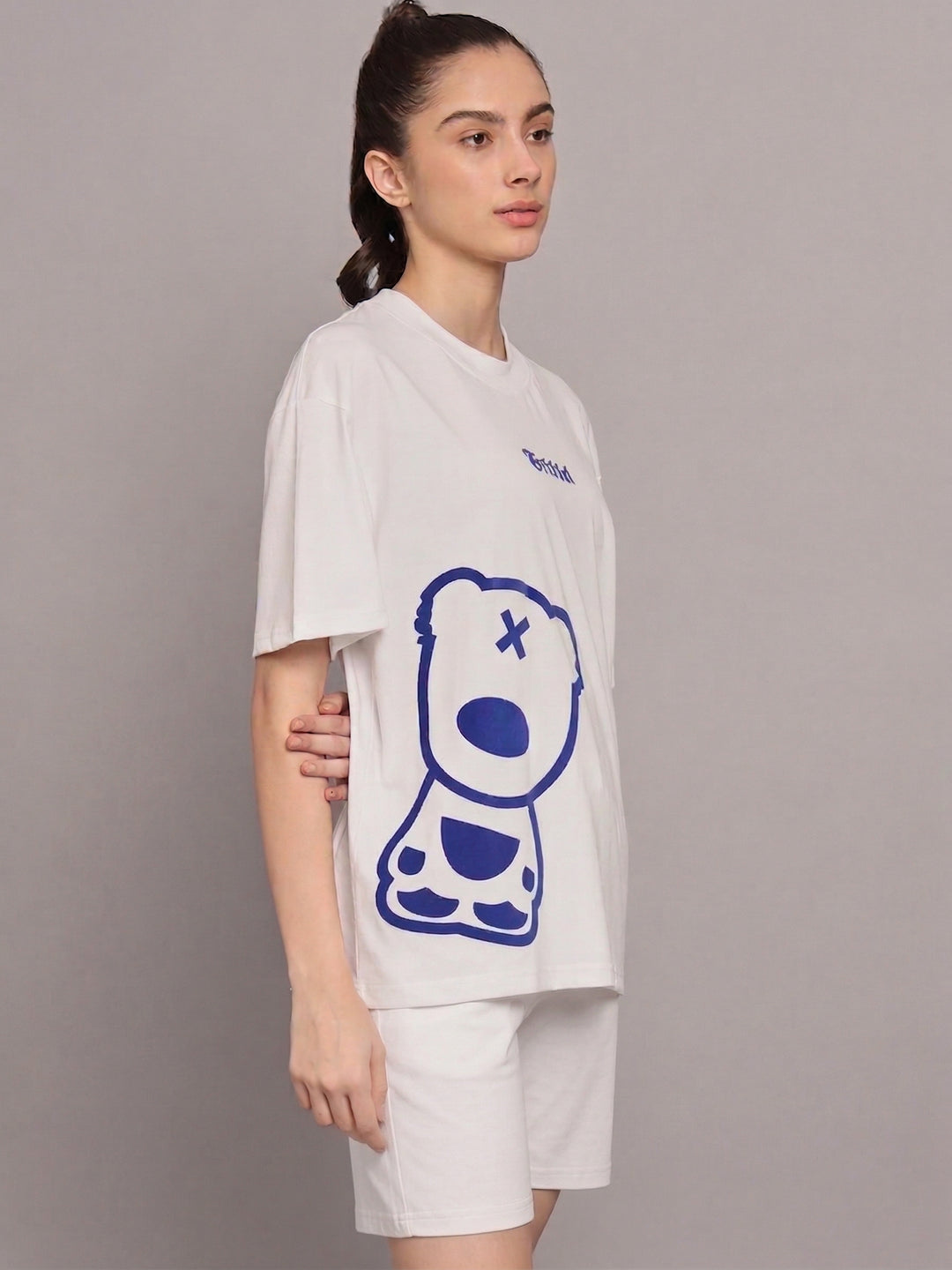 SIDE Teddy in Blue Oversized Cotton Co-ord set 🔵