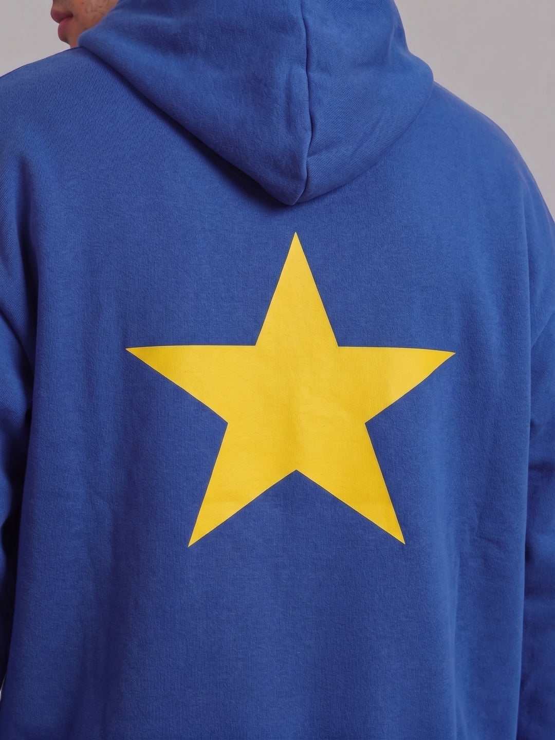 Yellow Back Star Oversized cotton Fleece Hoodie