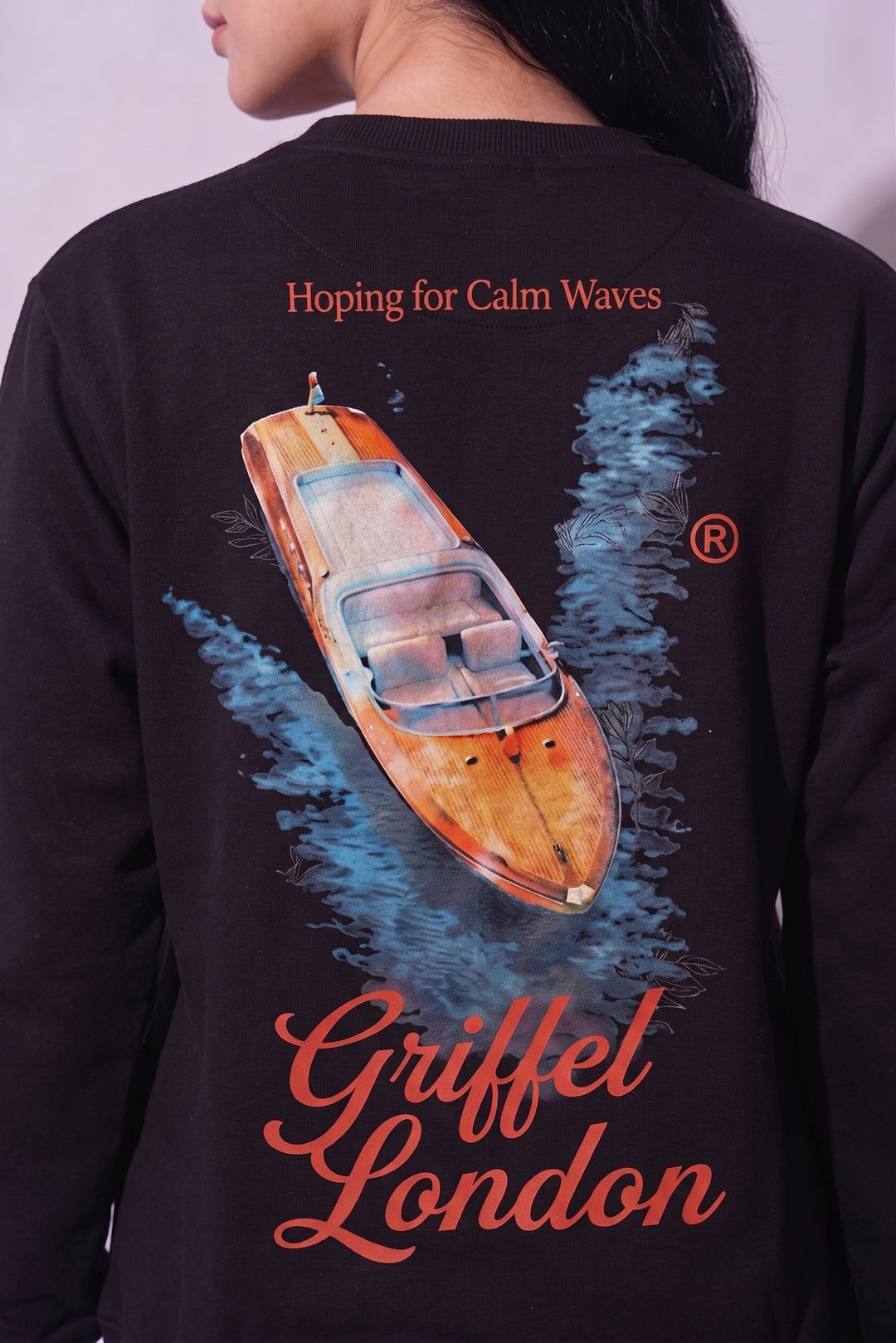 CALM WAVE Cotton Fleece Oversized Round Neck Sweatshirt For Women