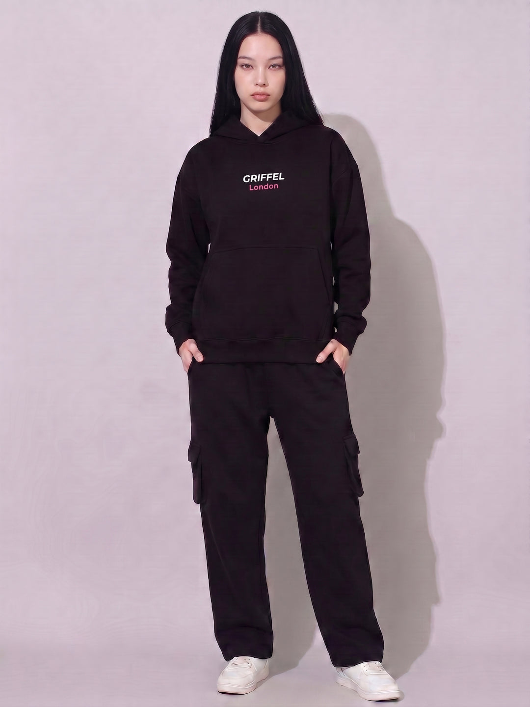 Social Media Killed Romance Oversized Cotton Fleece Black Hoodie