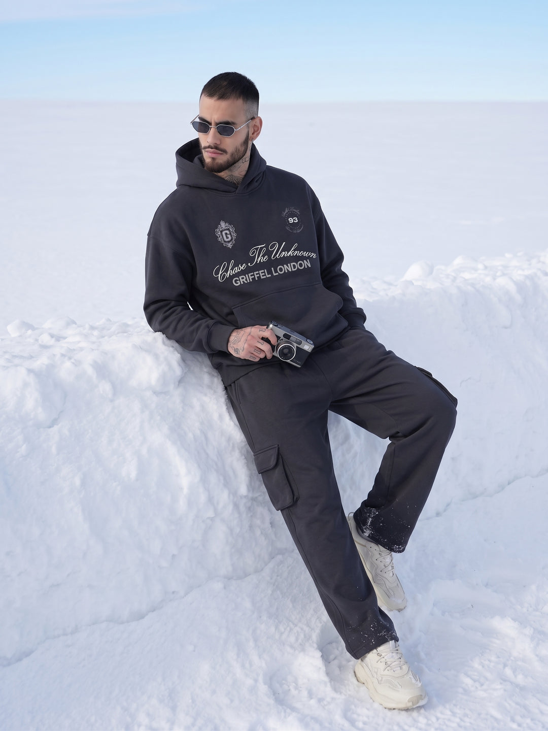 Chase The Unknown Cotton Fleece Oversized Hooded Tracksuit For Men