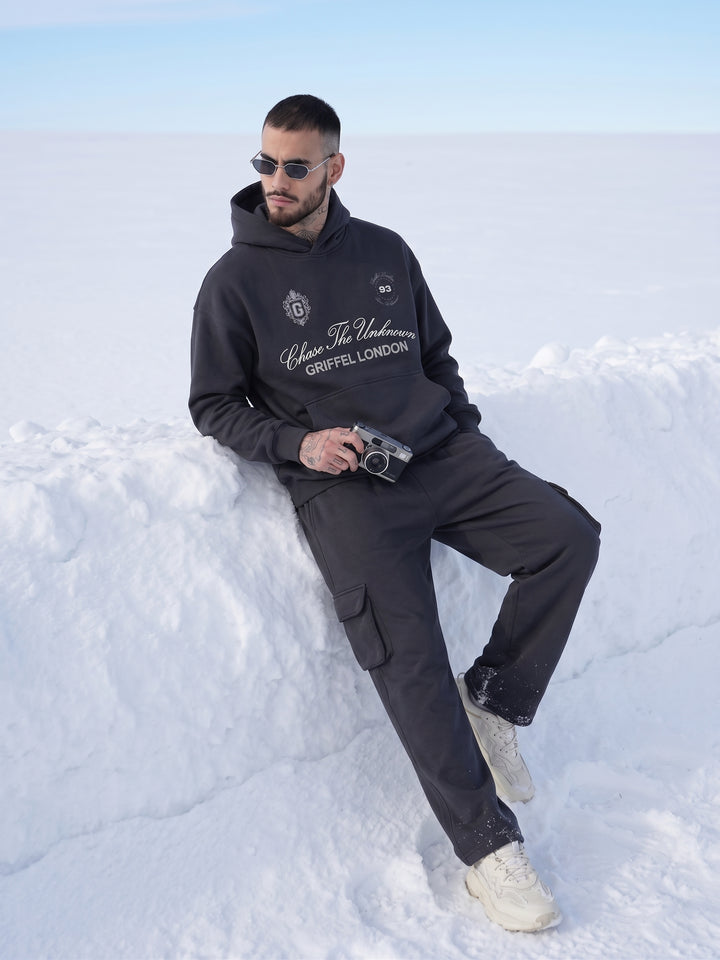 Chase The Unknown Cotton Fleece Oversized Hooded Tracksuit For Men