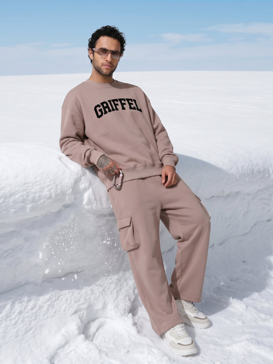 UNIVERSITY  Cotton Fleece Oversized Sweatshirt For Men