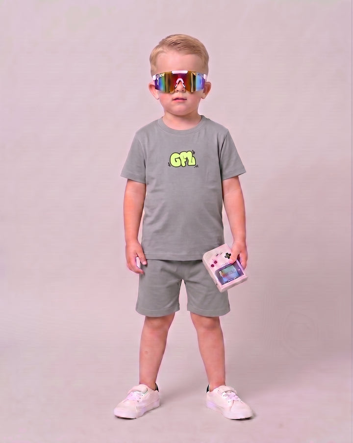 WORLDWIDE BOYS GREY T-SHIRT AND SHORTS SET 🌍