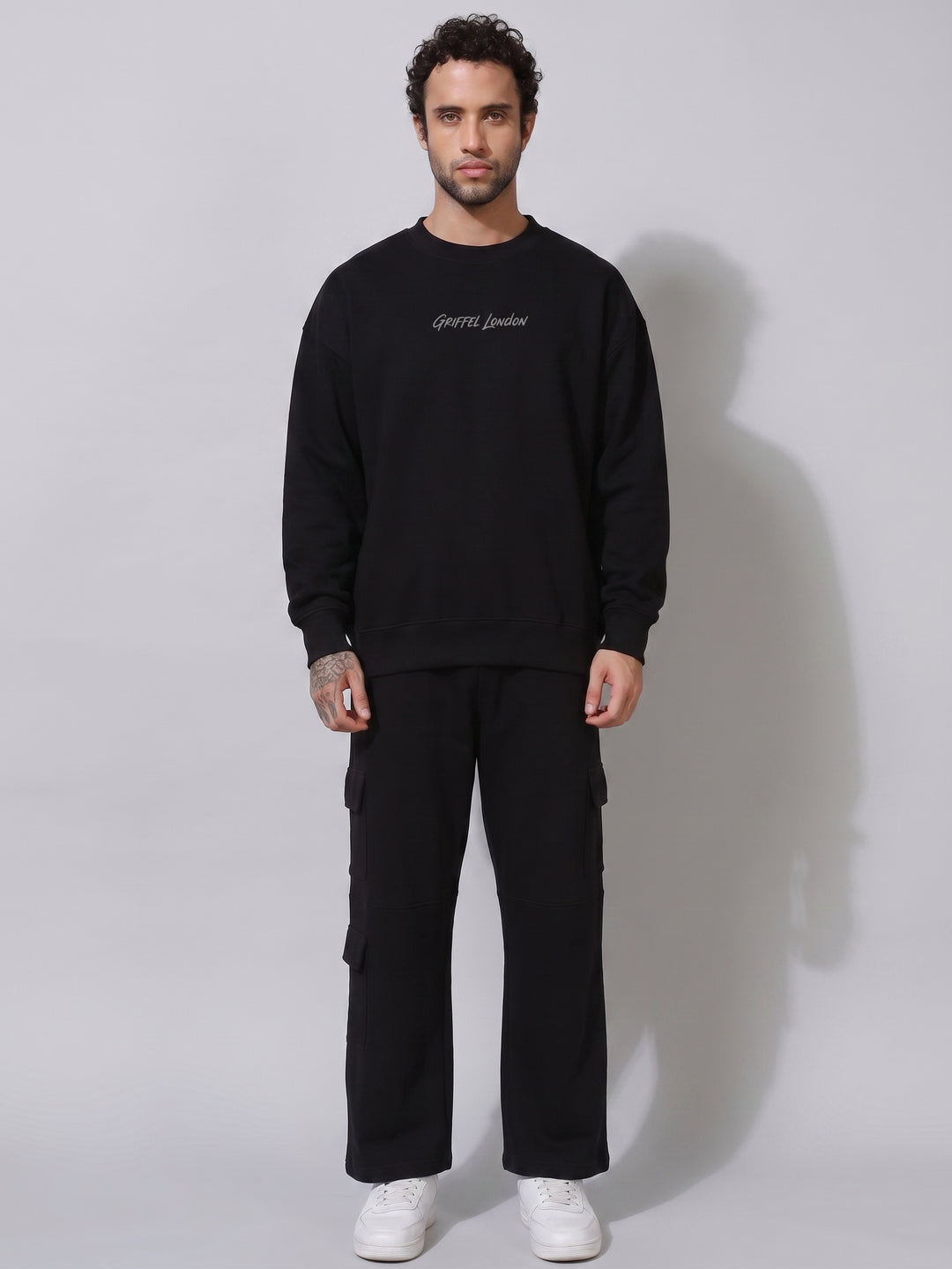 Abstract Oversized cotton Fleece Sweatshirt
