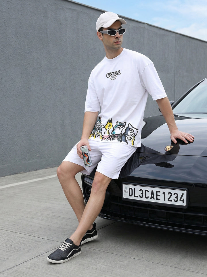 Emoji Cats T-shirt and Shorts Set 🐱