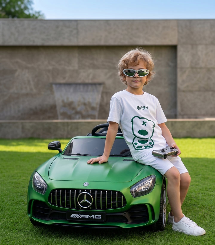 SIDE TEDDY WHITE BOYS T-SHIRT AND SHORTS SET 🧸