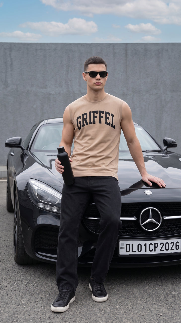 MAIN CHARACTER Cotton BEIGE Easy Fit Tank 😎