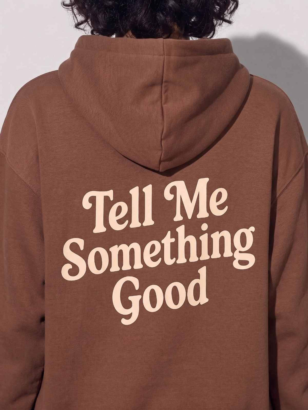 TELL ME SOMETHING GOOD Brown Cotton Fleece Oversized Hoodie Tracksuit For Women (Copy)