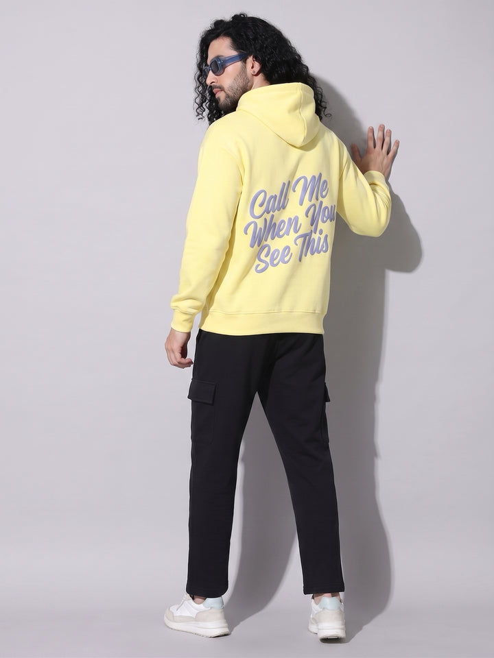 Call Me When You See This Oversized cotton Fleece Hoodie