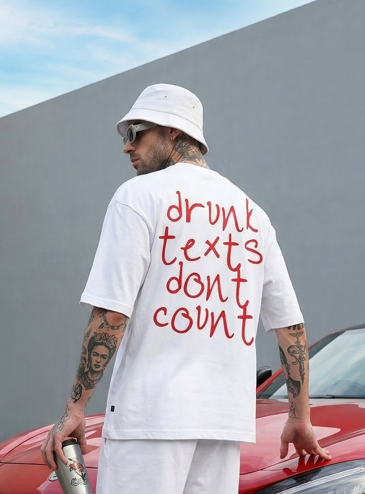 Drunk Texts Oversized Cotton T-shirt 🥴