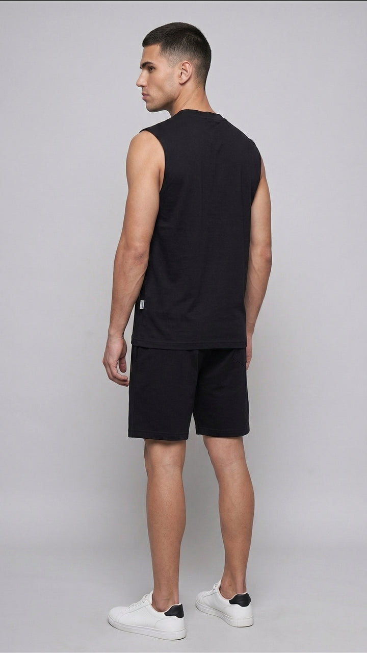 GRIFFEL GLOW Cotton Black Easy Fit Tank 🌟