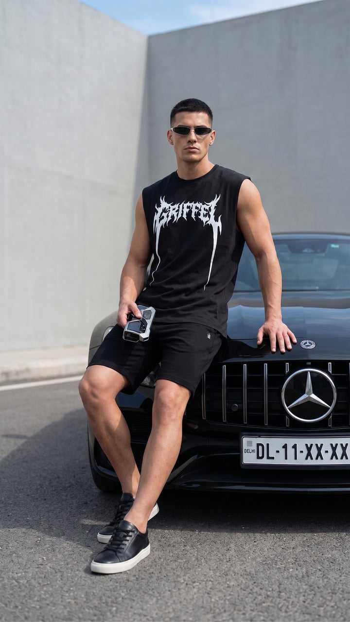 AFTERSHOCK Cotton Black Easy Fit Tank ⚡️