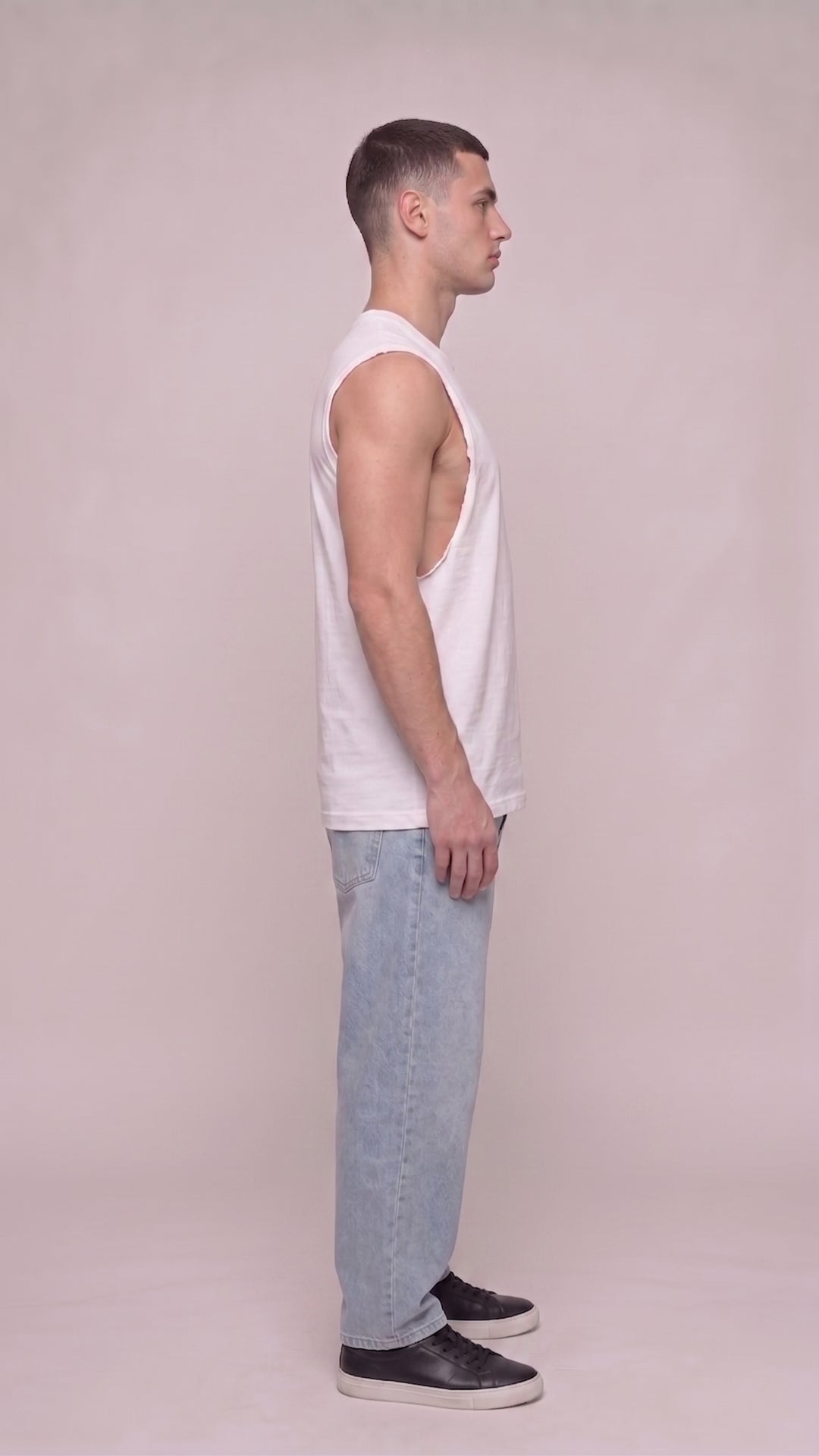 MAIN CHARACTER Cotton White Easy Fit Tank 🔵