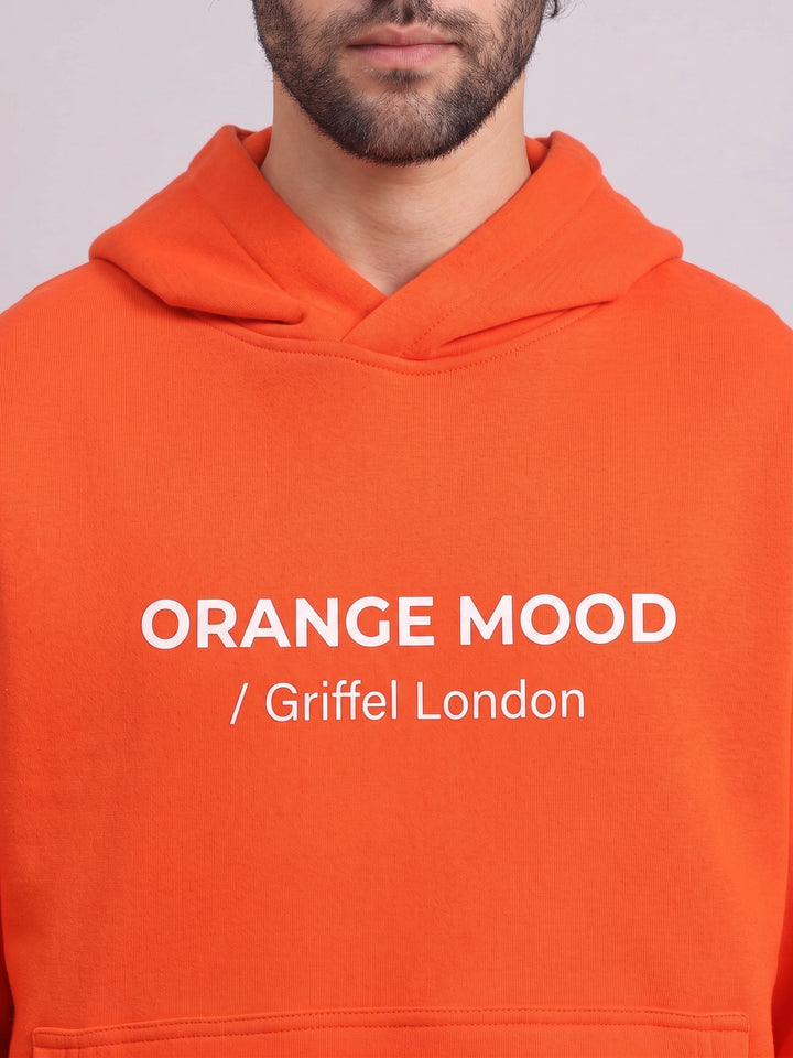 ORANGE MOOD Oversized Cotton Fleece Orange Tracksuit For Men