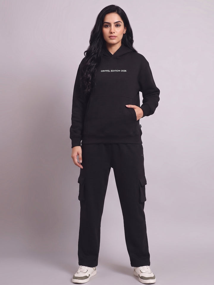 MONACO Cotton Fleece Oversized Hoodie Tracksuit For Women