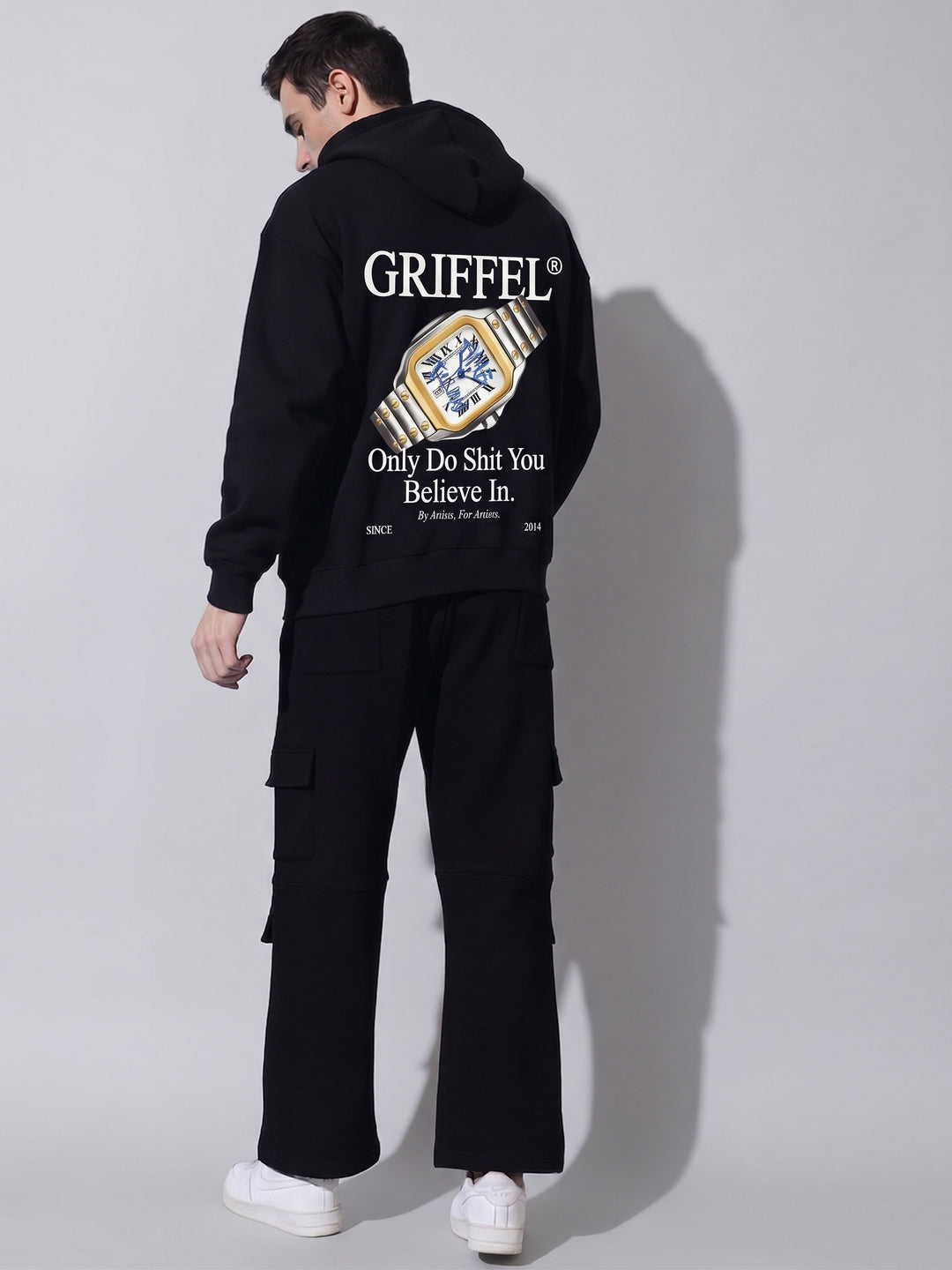 WATCH MEN Cotton Fleece Oversized Round Neck Tracksuit For Men