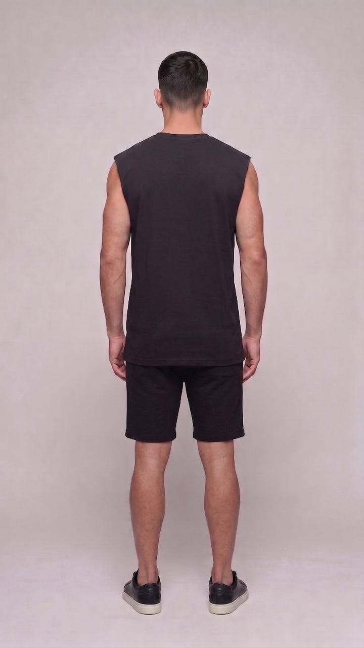 AFTERSHOCK Cotton Black Easy Fit Tank ⚡️