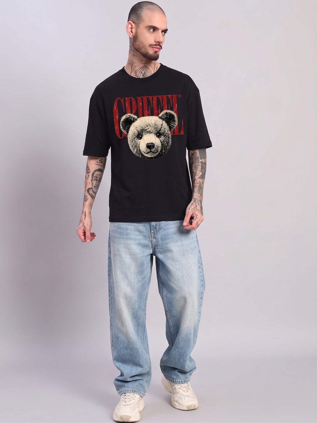 Grizzly Bear Oversized Cotton T-shirt 🧸