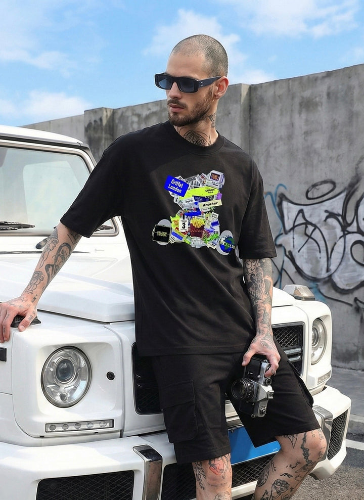Glitch Teddy OVERSIZED Cotton T-SHIRT 💾