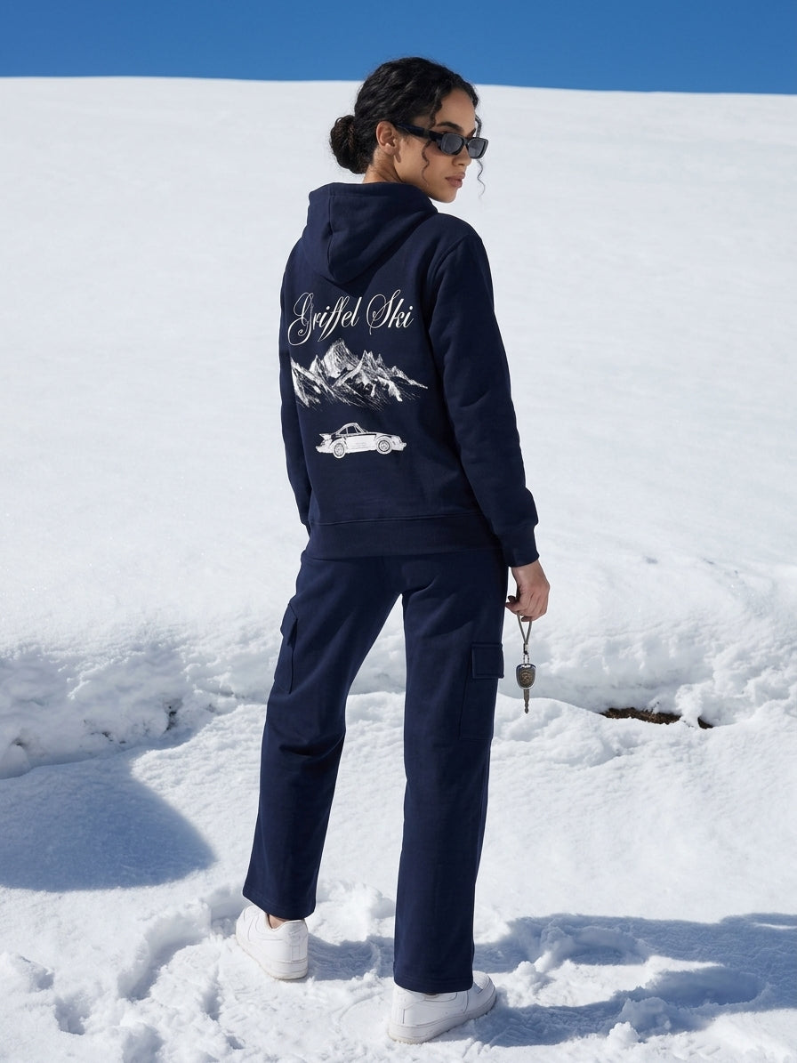 GRIFFEL SKI Cotton Fleece Oversized Hooded Tracksuit For Women