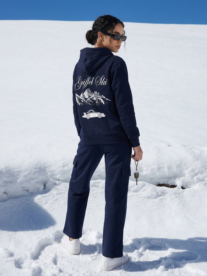 GRIFFEL SKI Cotton Fleece Oversized Hooded Tracksuit For Women