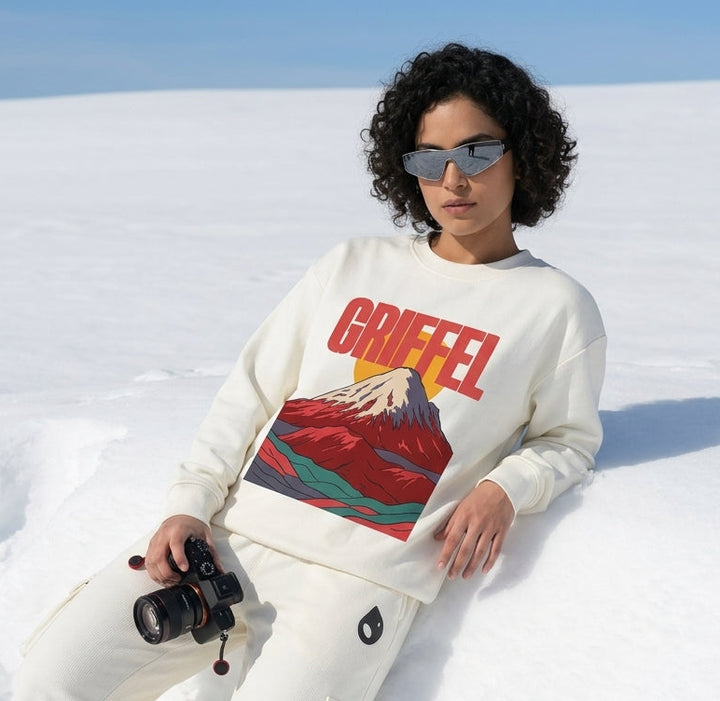 FUJI DRIFT Cotton Fleece Oversized Round Neck Tracksuit For Women
