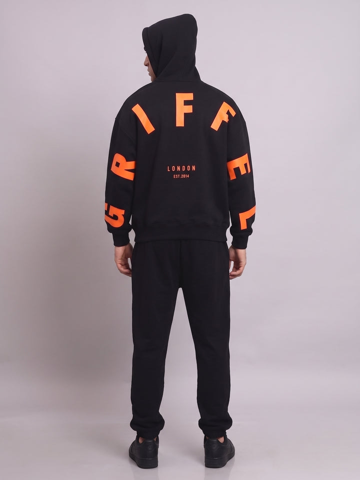 Back Griffel Orange Oversized cotton Fleece Hoodie
