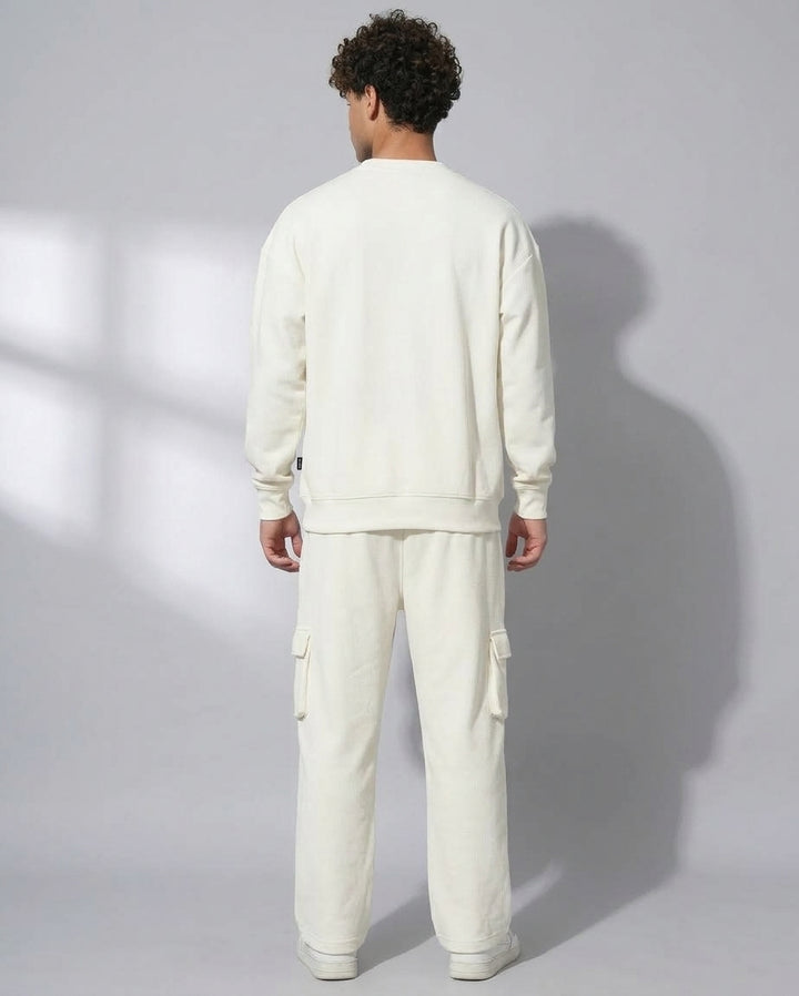 FUJI DRIFT Shot Oversized Cotton Fleece Off-White Sweatshirt