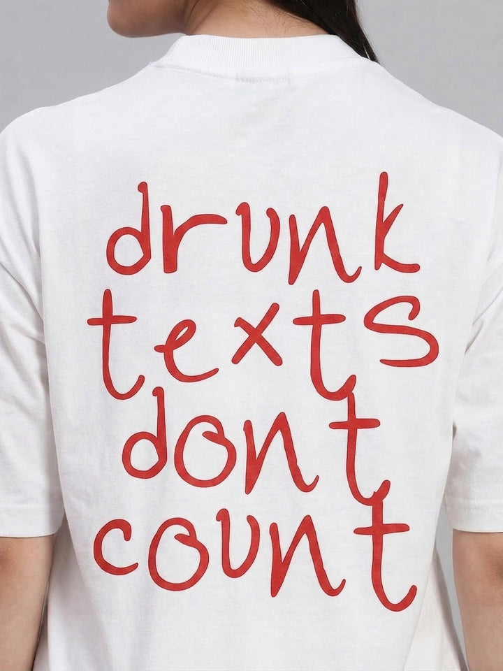 DRUNK TEXTS Oversized Cotton Co-ord set🥴