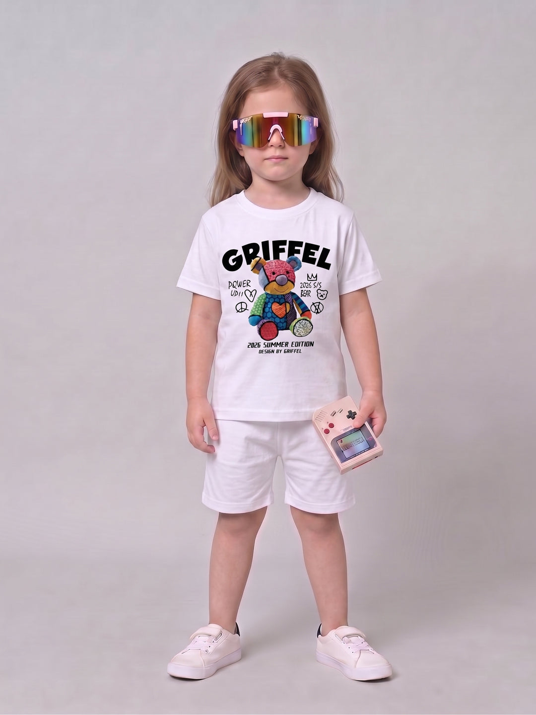 SUMMER TEDDY GIRLS OVERSIZED T-SHIRT AND SHORTS SET 🐻