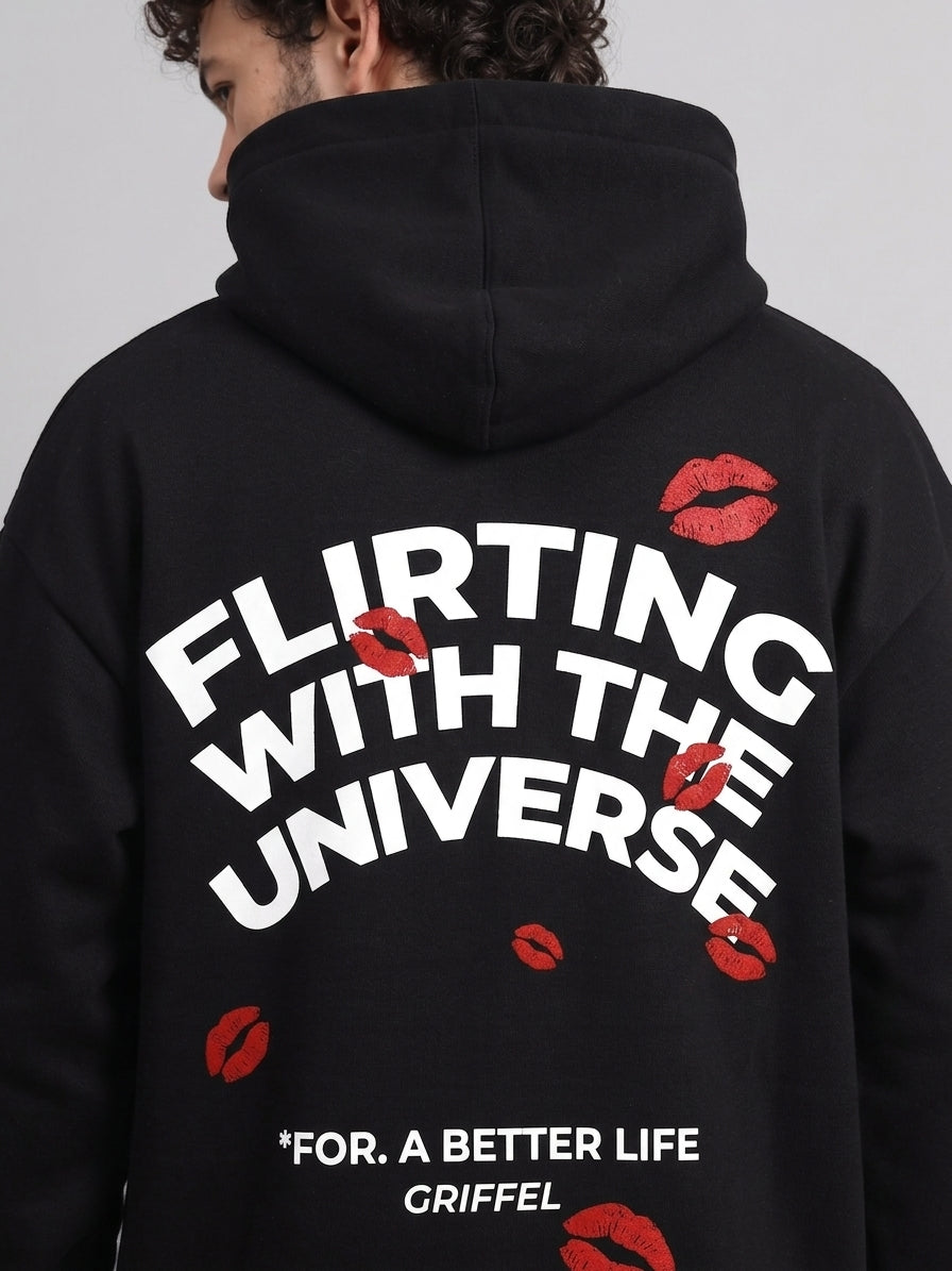 Flirting Universe  Oversized cotton Fleece Hoodie